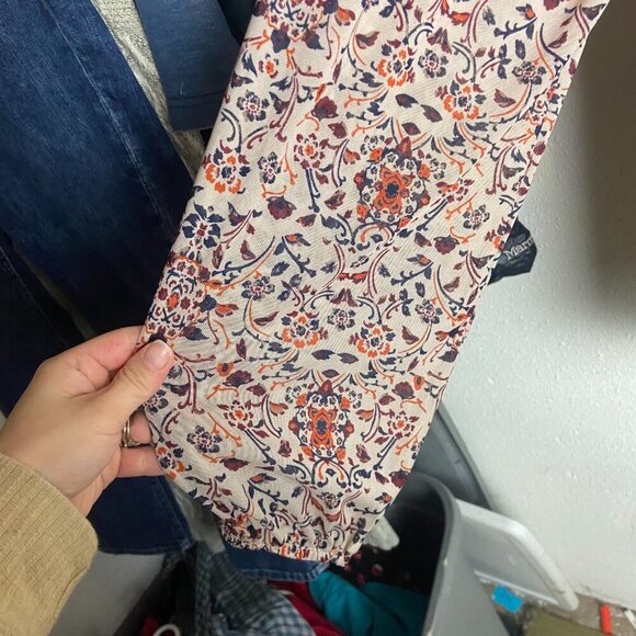 Day Trip Size Medium Mesh Off the Shoulder Top Neutral Floral Boho Prairie Fall - Picture 6 of 8